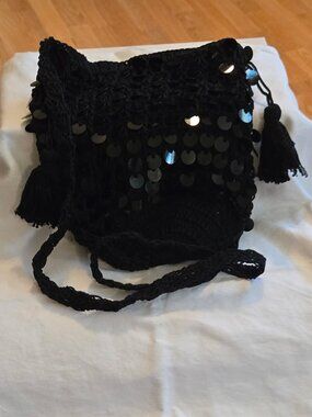 Anju Sequin Crochet Bucket Purse